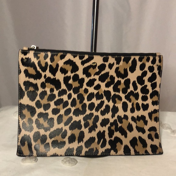 KATE SPADE MYA black 100% Cow Leather Reversible black/animal print tote bag. - Picture 11 of 16